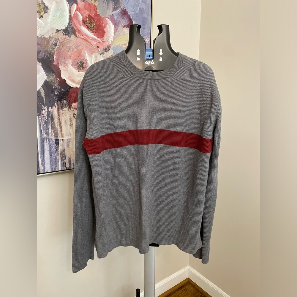 Men's Long Sleeve GAP Cotton waffle thermal shirt Gray Red Outdoor Fall Sz 2XL